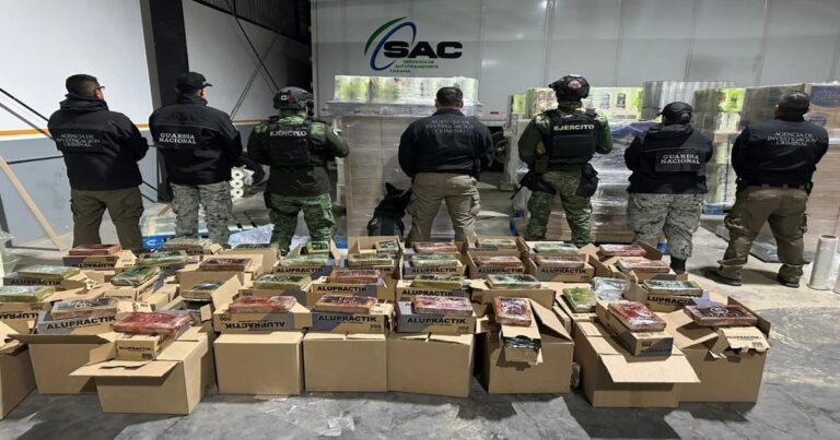 Aseguran más de 600 paquetes con cocaína dentro de un camión en la México-Querétaro