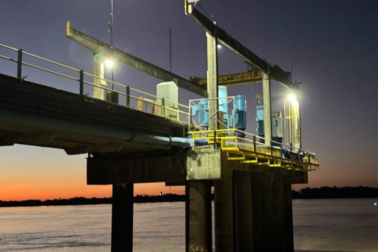 Trabajos preventivos de mantenimiento en el muelle de la Toma Nueva