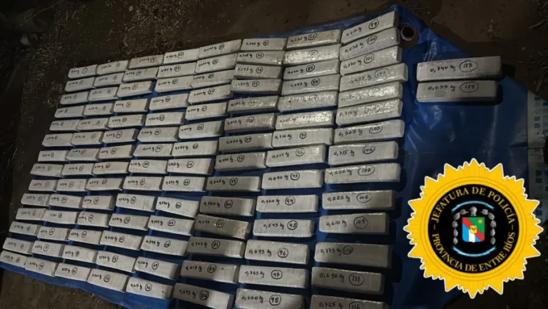 Detuvieron a un empleado municipal de Colón con más de 77 kilos de marihuana en una pensión