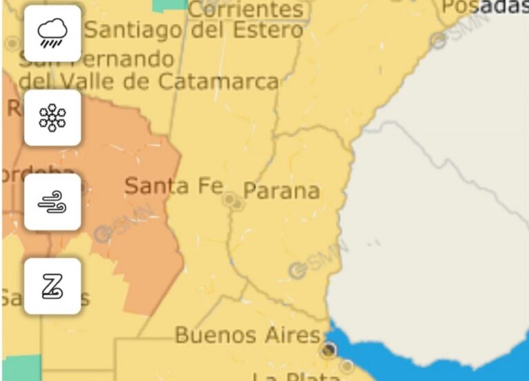 Alerta amarillo por fuertes vientos para todo el territorio provincial este sábado