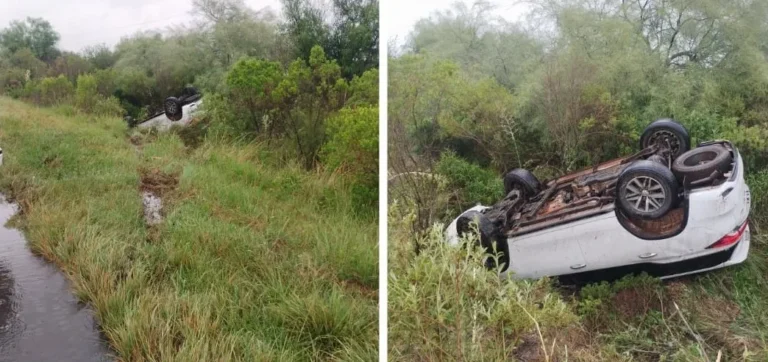 Choque, despiste y vuelco en la autovía, sin lesionados