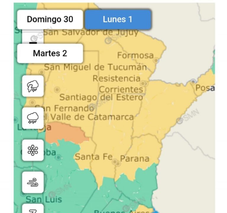 Extendieron la alerta amarilla por lluvias y tormentas para este lunes