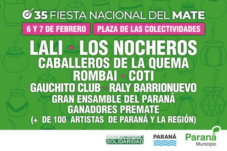 Anunciaron los artistas que se presentarán en la 35ª Fiesta Nacional del Mate