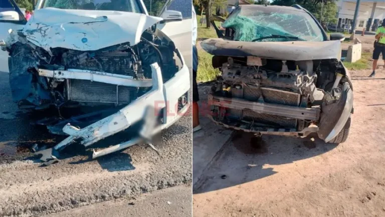 Fuerte choque de dos vehículos en ruta 18 dejó varios heridos, entre ellos tres menores