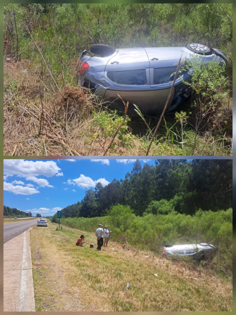 Otro accidente en la Autovía por el mal estado de la calzada, volcó un conductor de la Capital Federal
