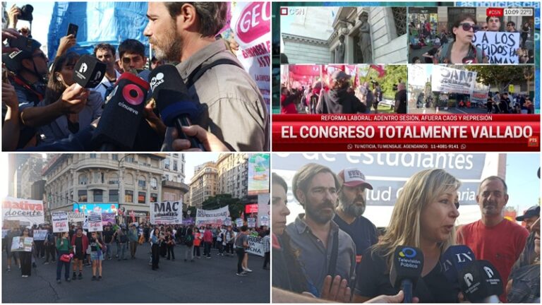Así impactó en los medios el corte en el Obelisco contra la reforma laboral y en apoyo a Fate