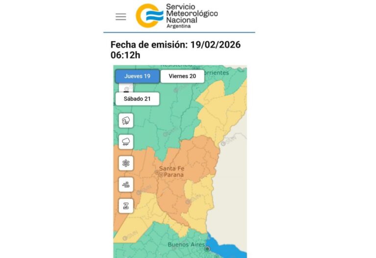 Renovaron alerta meteorológica naranja por tormentas fuertes para este jueves