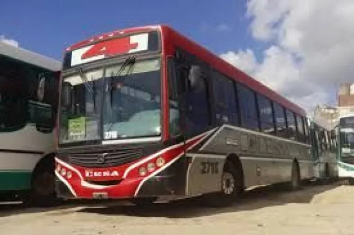 entre-rios-prorroga-permisos-transporte-puerta-a-puerta-suburbano-2026 Microbús de transporte público circulando por una ruta de Entre Ríos