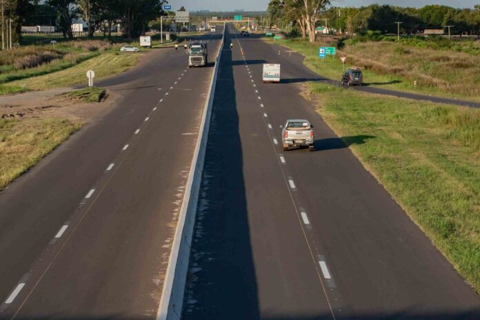 Vista aérea del nuevo tramo habilitado de la Ruta Nacional 18 en la provincia de Entre Ríos