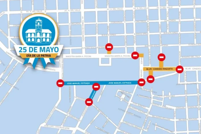 Operativo de tránsito en el Corsódromo de Gualeguaychú durante la Fiesta del 25 de Mayo