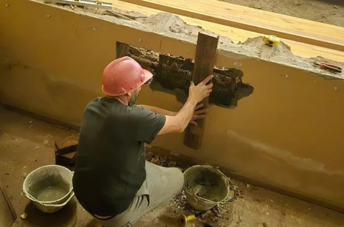 Trabajos de reparación del piso del Teatro Gualeguaychú