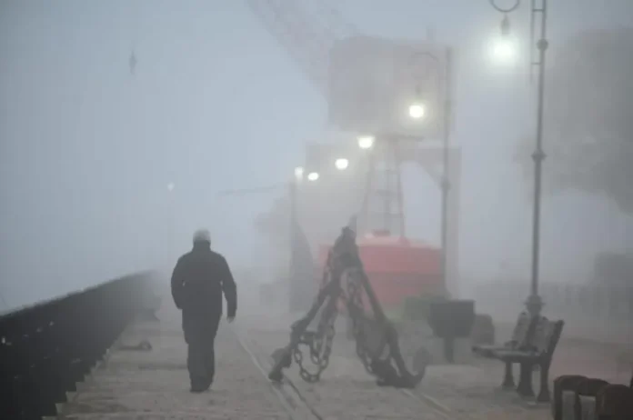 Neblina densa en ruta de Entre Ríos con vehículos con luces encendidas