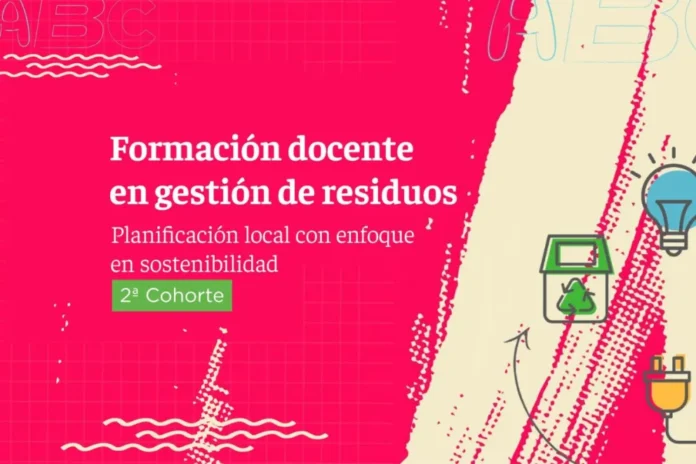 Docentes participando de formación virtual sobre gestión de residuos en Entre Ríos