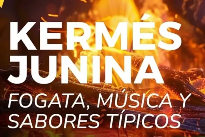 Cartel de la Kermés Junina en el Campus de Uader