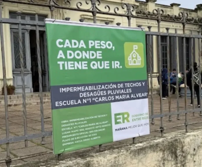mas-de-300-estudiantes-se-beneficiaran-con-obras-en-una-historica-escuela-de-nogoya Fachada de la Escuela Nº 1 Carlos María de Alvear en Nogoyá, Entre Ríos