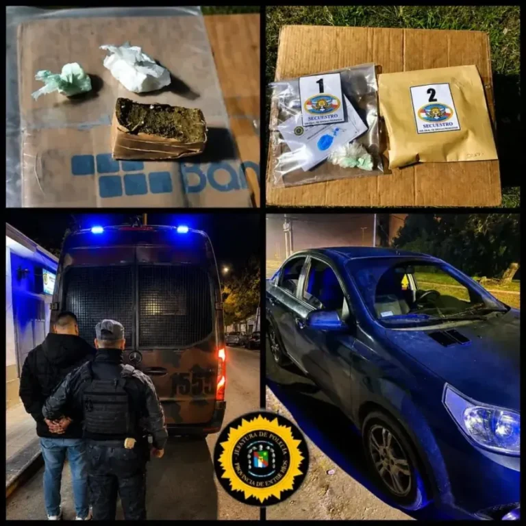 Persecución policial en Paraná con detenido y drogas secuestradas