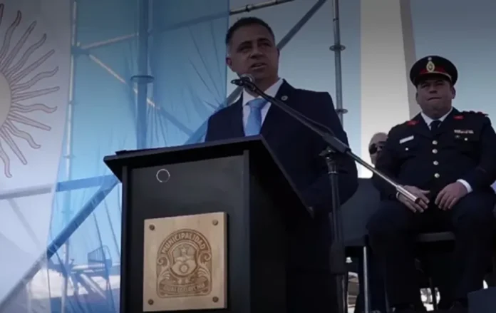 Mauricio Davico durante el acto del 9 de Julio en Gualeguaychú