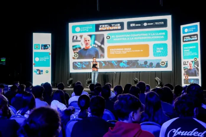 campus-party-regresa-a-entre-rios Logo de Campus Party con fondo tecnológico