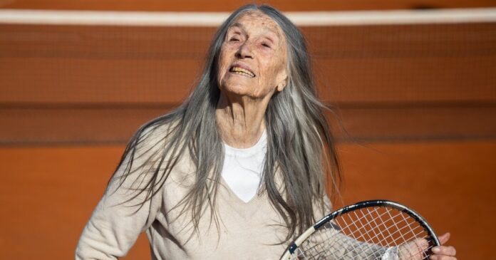 Ana Obarrio en la cancha de tenis