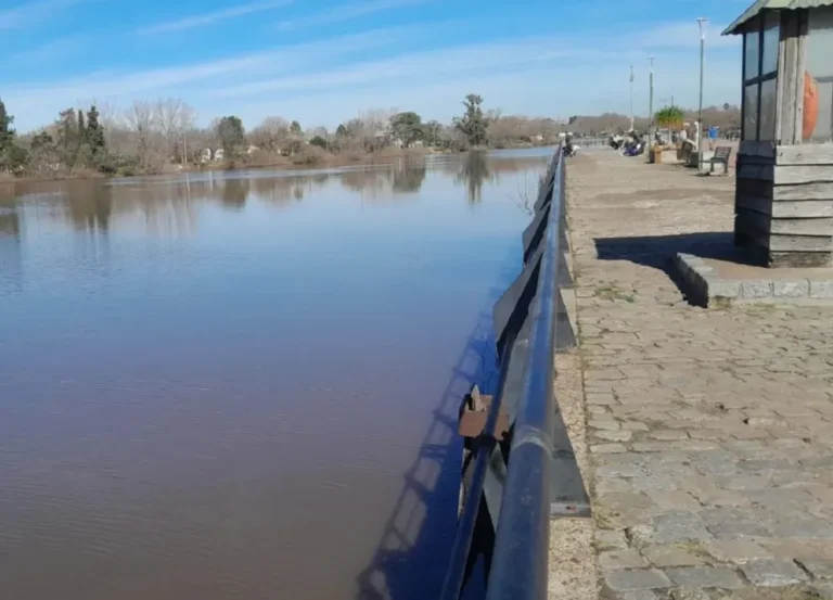 Vista del río Gualeguaychú en la zona del puerto local