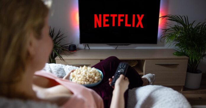 Logotipo de Netflix sobre fondo rojo