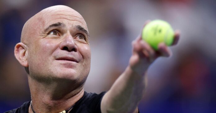 Andre Agassi durante su último partido en el U.S. Open 2006