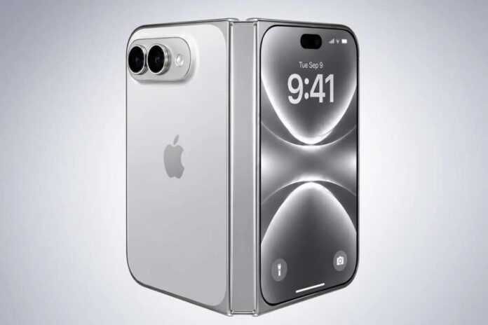 Imagen referencial del posible diseño del iPhone plegable de Apple