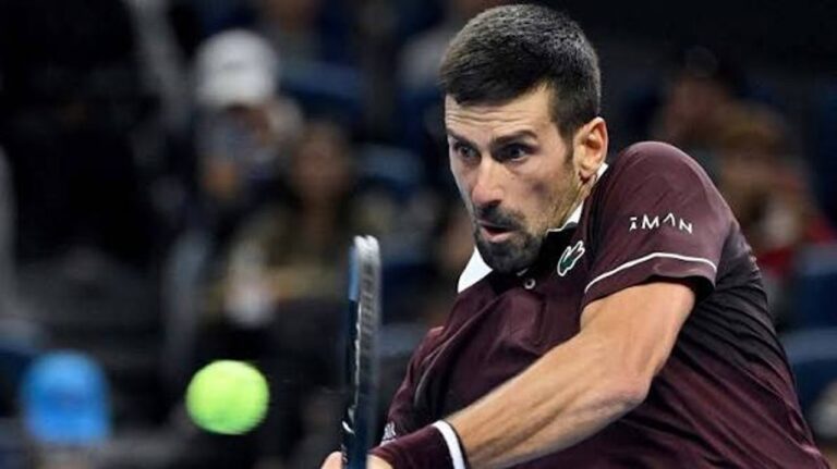 Novak Djokovic durante un partido de tenis
