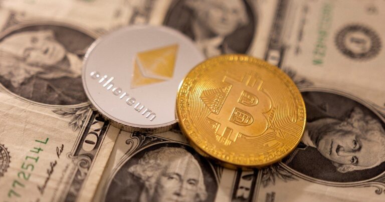 Representación gráfica de Ethereum (ETH) con su símbolo y cotización